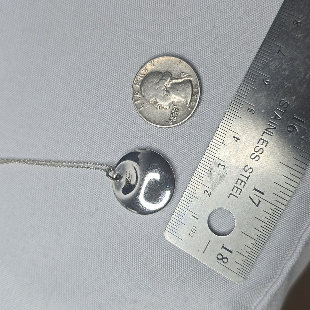 Tiffany & Co  Elsa Peretti  24 mm Thumbprint Round on chain - Picture 5 of 6